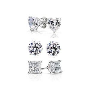 Sterling Silver Earring Set W/ Swarovski Crystals